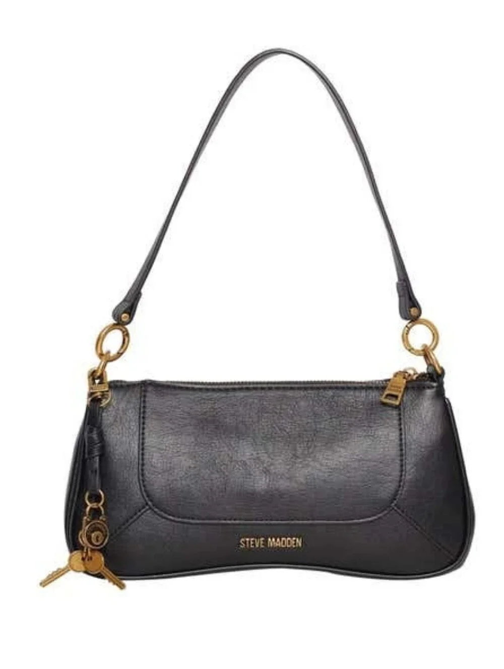 Classic Black Leather Shoulder Bag